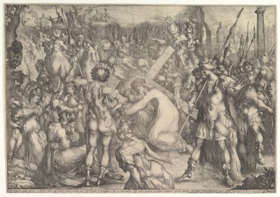 Chrystus dźwigający krzyż. autorstwa Jacques Bellange