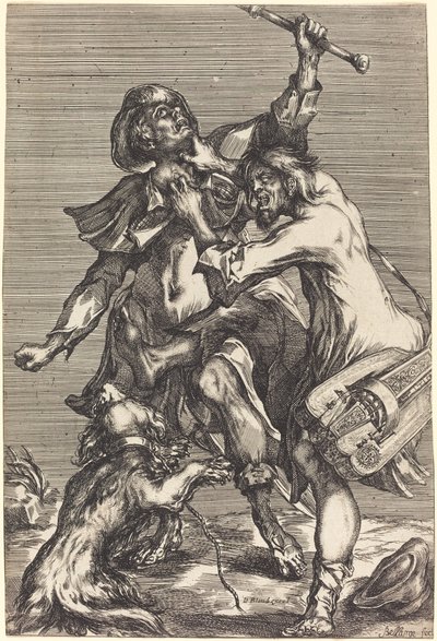 Walka z żebrakami autorstwa Jacques Bellange