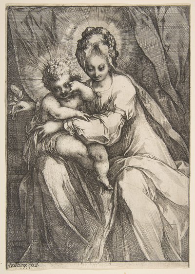 Madonna z różą, 1595-1616. autorstwa Jacques Bellange