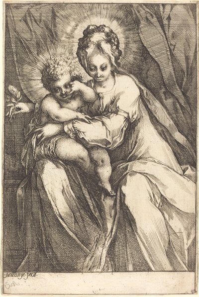 Dziewica z Dzieciątkiem z różą, c. 16161617. autorstwa Jacques Bellange