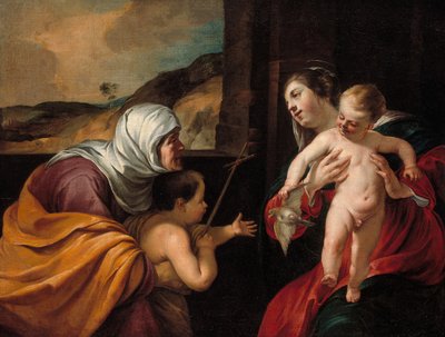 Dziewica z Dzieciątkiem ze św. Elżbietą i Dzieciątkiem św. Jan Chrzciciel, 162829. autorstwa Jacques Blanchard