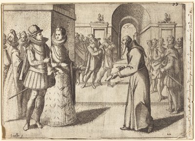 Kapucyn przynosi podziękowania króla Bawarii [recto] autorstwa Jacques Callot