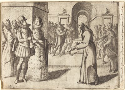 Kapucyn dziękujący królowi Bawarii [recto] autorstwa Jacques Callot