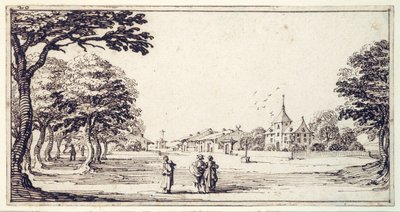 Ulica w Bainville-sur-Madon, z domem Callota (pióro i brązowy tusz na papierze) autorstwa Jacques Callot