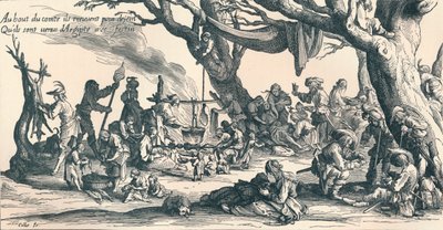 „Obóz pierwszych Cyganów w Europie Środkowej”, ok. 1604, 1907 r. autorstwa Jacques Callot