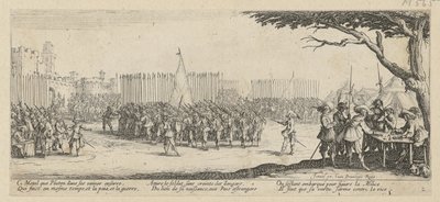 Werbowanie żołnierzy, arkusz 2 z serii „Okropności wojny” autorstwa Jacques Callot