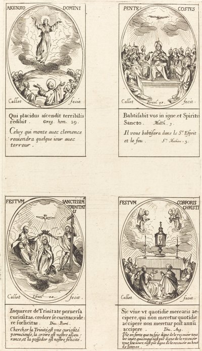 Wniebowstąpienie, Pięćdziesiątnica, Trójca Święta, Boże Ciało. autorstwa Jacques Callot