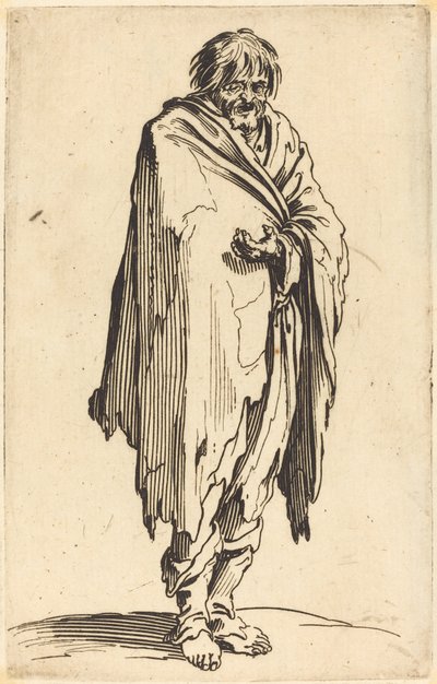 Żebrak z gołą głową i stopami autorstwa Jacques Callot