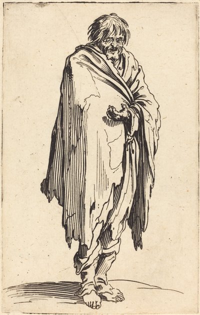 Żebrak z gołą głową i stopami autorstwa Jacques Callot