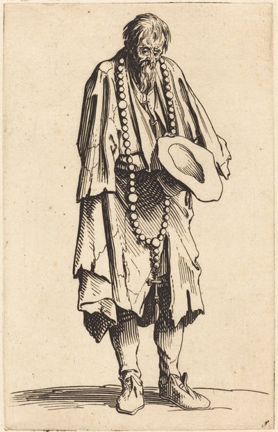 Żebrak z różańcem autorstwa Jacques Callot