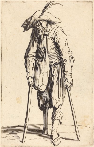 Żebrak z drewnianą nogą, ok.1622 autorstwa Jacques Callot