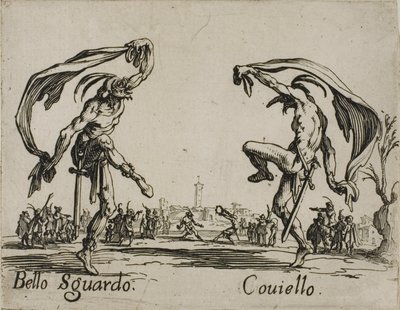 Bello Sguardo - Coviello, płyta 18 z Balli di Sfessania autorstwa Jacques Callot
