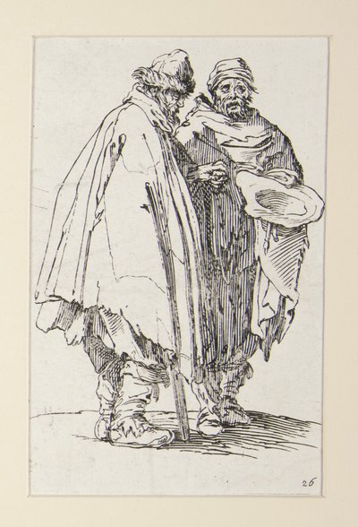 Ślepiec i jego towarzysz z The Beggars (L autorstwa Jacques Callot