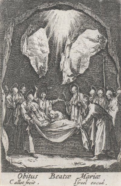 Pogrzeb Matki, nr. 12 z Życia Dziewicy autorstwa Jacques Callot