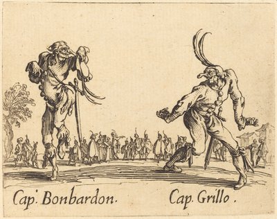 Facet. Bonbardon i Cap. Krykiet autorstwa Jacques Callot