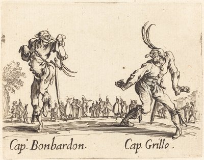 Facet. Bonbardon i Cap. Krykiet autorstwa Jacques Callot