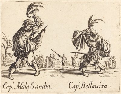Kapitan Mala Gamba i Kapitan Bellavita autorstwa Jacques Callot