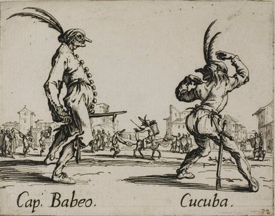 Kapitan Babeo - Cucuba, płyta 16 od Balli di Sfessania autorstwa Jacques Callot