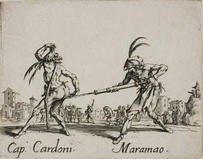 Kapitan Cardoni - Maramao, płyta 22 z Balli di Sfessania autorstwa Jacques Callot