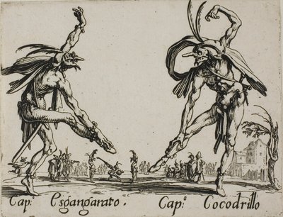 Kapitan Esgangarato - Kapitan Cocodrillo, płyta 14 z Balli di Sfessania autorstwa Jacques Callot