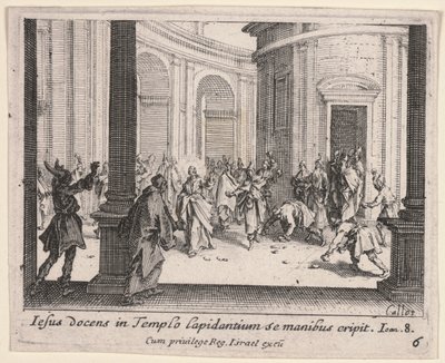 Ukamienowanie Chrystusa ze świątyni autorstwa Jacques Callot
