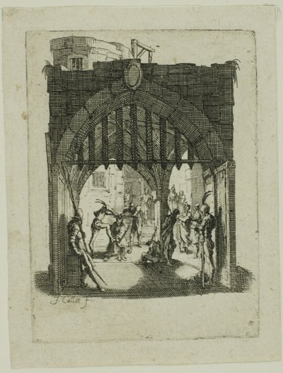 Chrystus ukoronowany cierniem, z Małej pasji autorstwa Jacques Callot