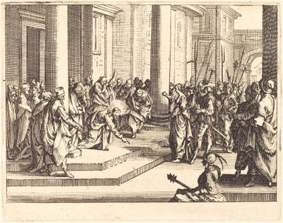 Chrystus i kobieta przyłapana na cudzołóstwie, 1635. autorstwa Jacques Callot