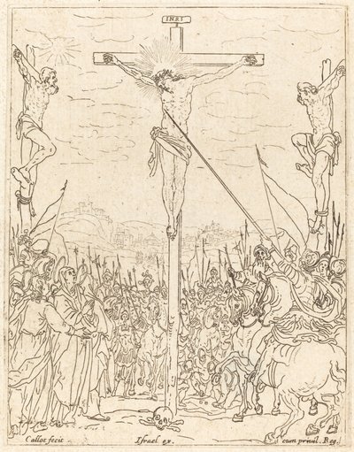 Chrystus na krzyżu. autorstwa Jacques Callot