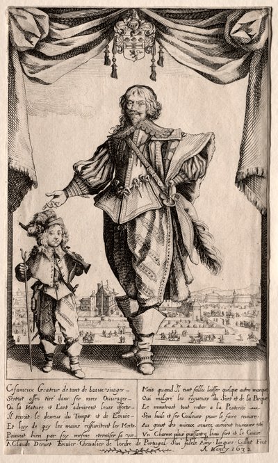 Claude Deruet i jego syn, 1632. autorstwa Jacques Callot