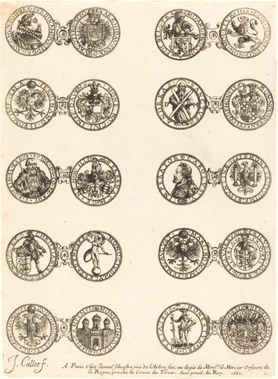Monety [tablica 1] autorstwa Jacques Callot