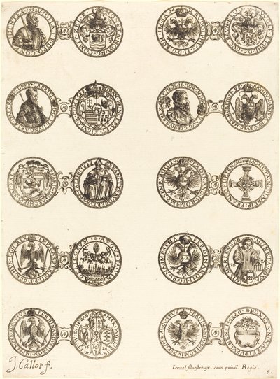 Monety [tablica 6]. autorstwa Jacques Callot