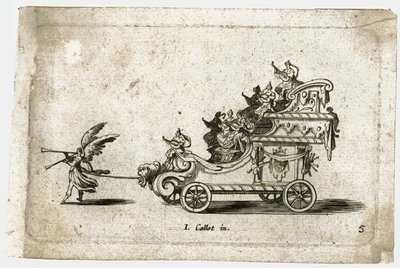Combat a la barriere: rydwan ... (rycina) autorstwa Jacques Callot