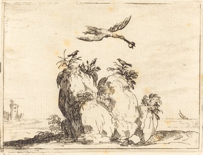 Latający żuraw autorstwa Jacques Callot
