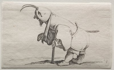 Kaleka z kapturem. autorstwa Jacques Callot