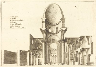 Przekrój kościoła autorstwa Jacques Callot