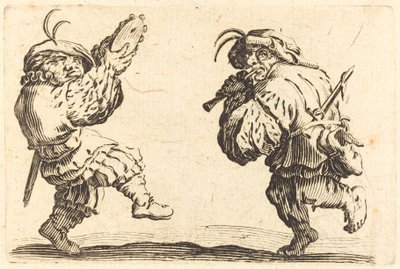 Tancerze z fletem i tamburynem autorstwa Jacques Callot