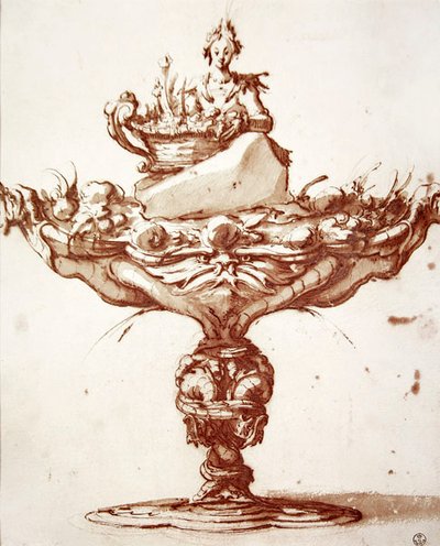 Projekt fontanny (tusz i pranie na papierze) autorstwa Jacques Callot