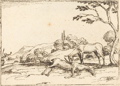 Doe opłakuje swojego źrebaka. autorstwa Jacques Callot