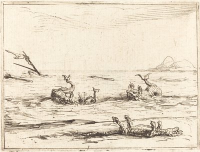 Delfiny i Krokodyl autorstwa Jacques Callot