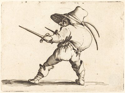 Pojedynek z mieczem i sztyletem autorstwa Jacques Callot