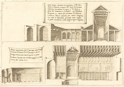 Elewacja kościołów, w tym Świętego Żłóbka, 1619. autorstwa Jacques Callot