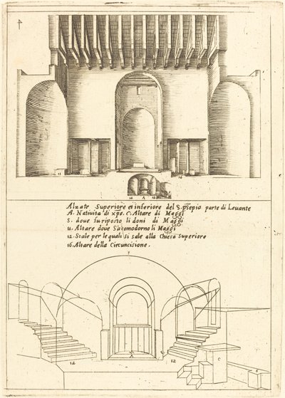 Elewacja kościoła św. Żłóbka autorstwa Jacques Callot