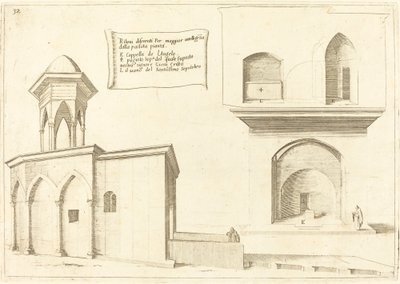 Elewacja Bazyliki Grobu Świętego, 1619 r. autorstwa Jacques Callot
