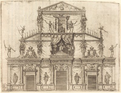 Fasada San Lorenzo, Florencja, 1612. autorstwa Jacques Callot