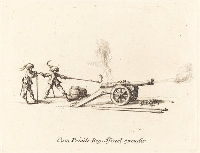Strzelanie z armaty, 16341635. autorstwa Jacques Callot
