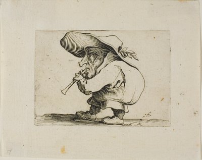 Flageolet Player, z Varie Figure Gobbi autorstwa Jacques Callot