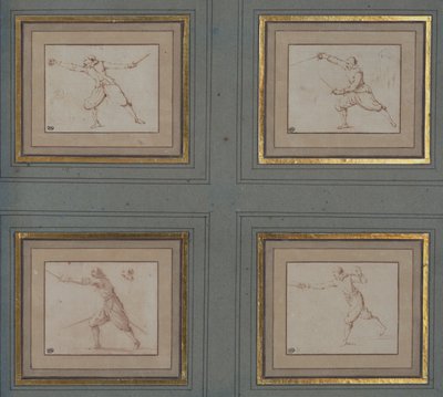 Cztery studia szermierza, 1766-69 autorstwa Jacques Callot