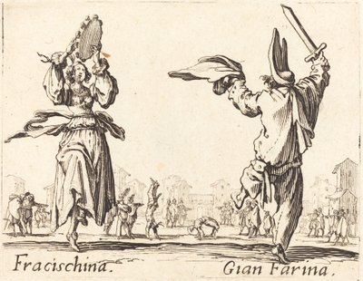 Fracischina i Gian Farina autorstwa Jacques Callot