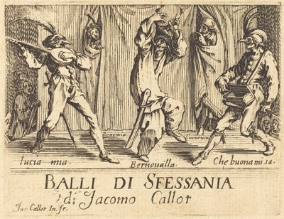 Frontyspis dla Balli di Sfessania, ok. 1900. 1622. autorstwa Jacques Callot