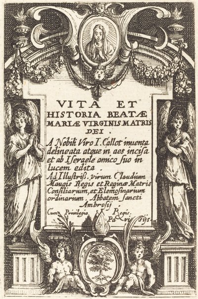 Frontyspis do „Życia Dziewicy” autorstwa Jacques Callot